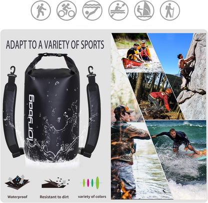 Dry Bag for Kayaking Waterproof 2L/5L/10L/15L/20L, Small Dry Sack Waterproof Bag for Boating